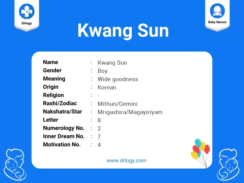 Kwang Sun Name Meaning